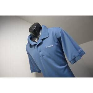 Columbia PFG Performance Blue Vented Fishing Golf Polo Shirt Mens Size Large